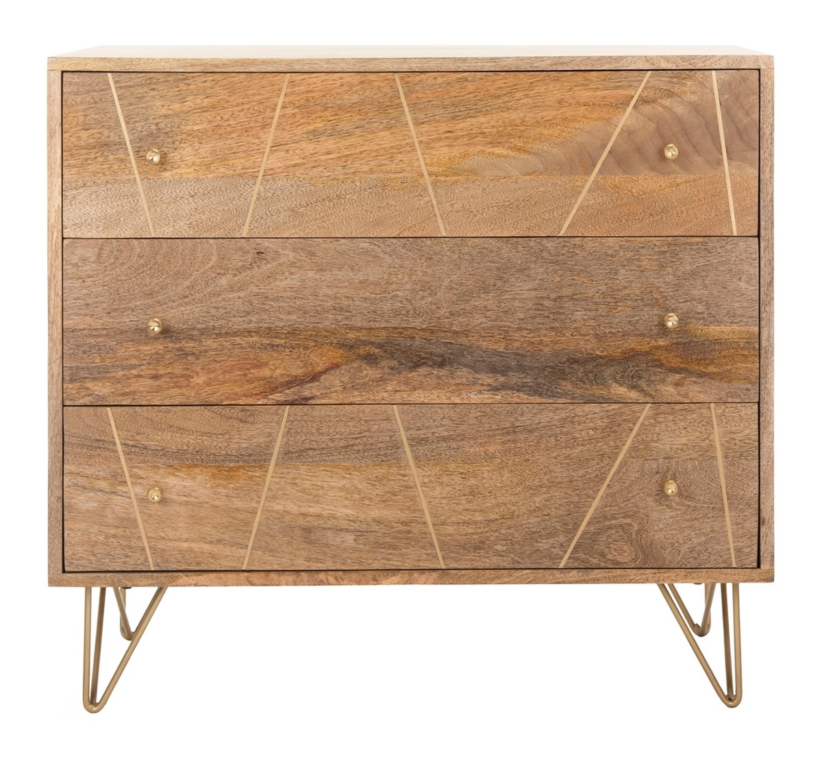 SAFAVIEH Solid Wood 3-Drawer Chest Dresser - New in box