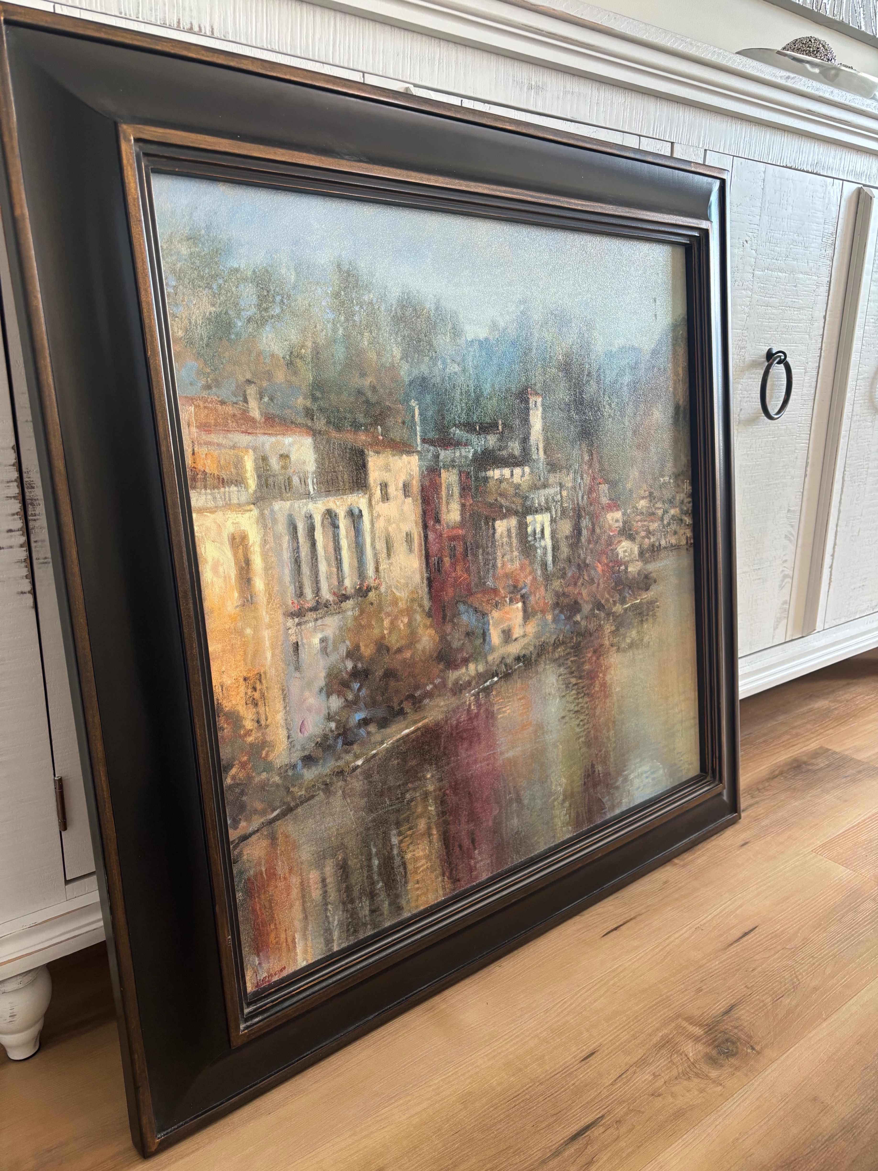 large painting with wooden frame - photo 3