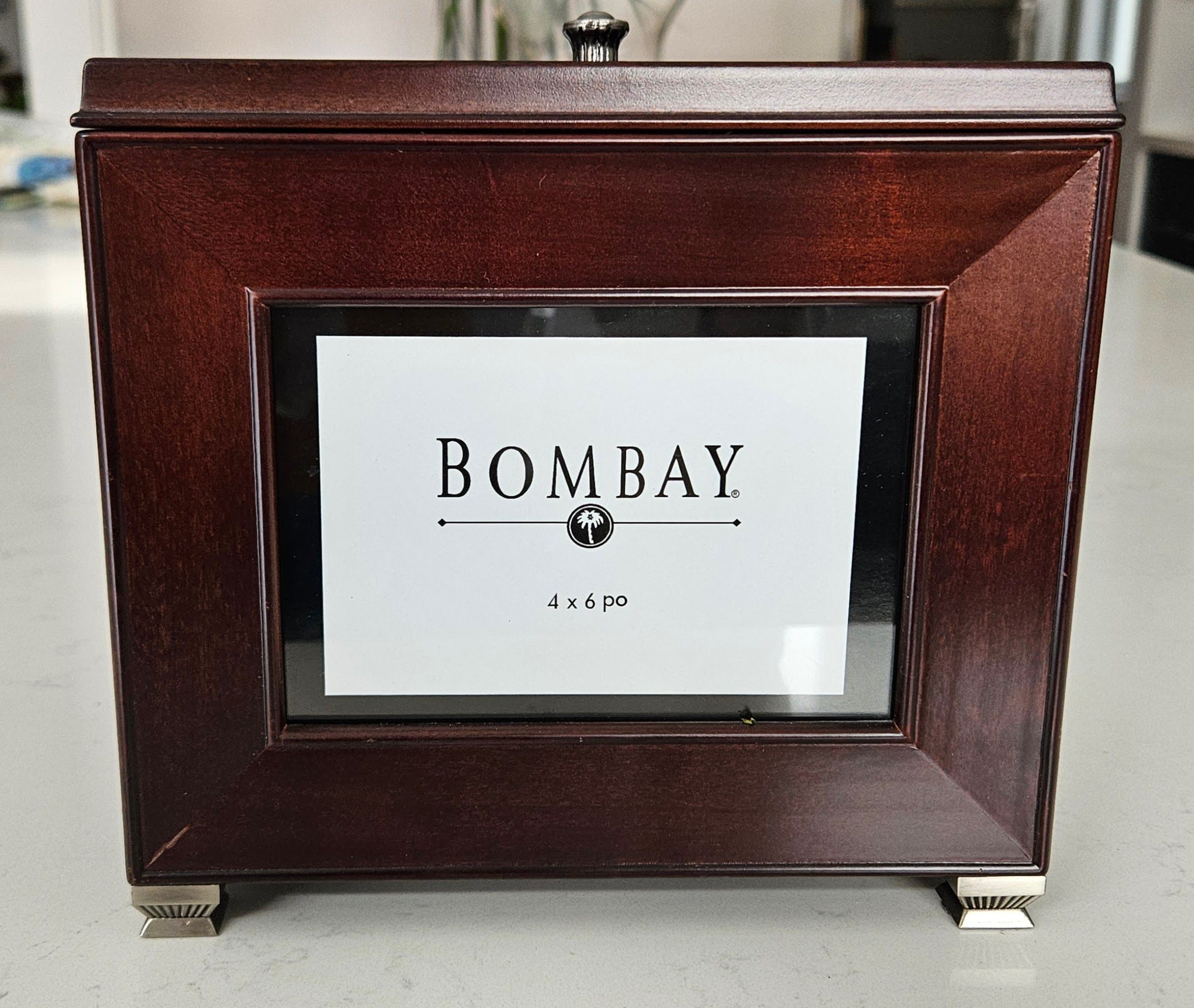 Bombay Company Mahogany Photo Storage Box