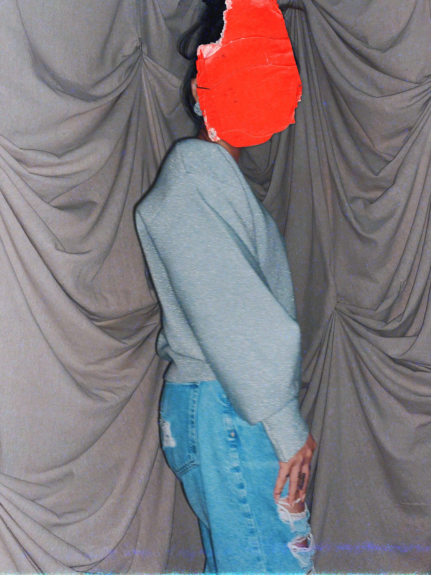 sparkle blue oversized big sleeves crewneck knit sweater shirt - photo 3