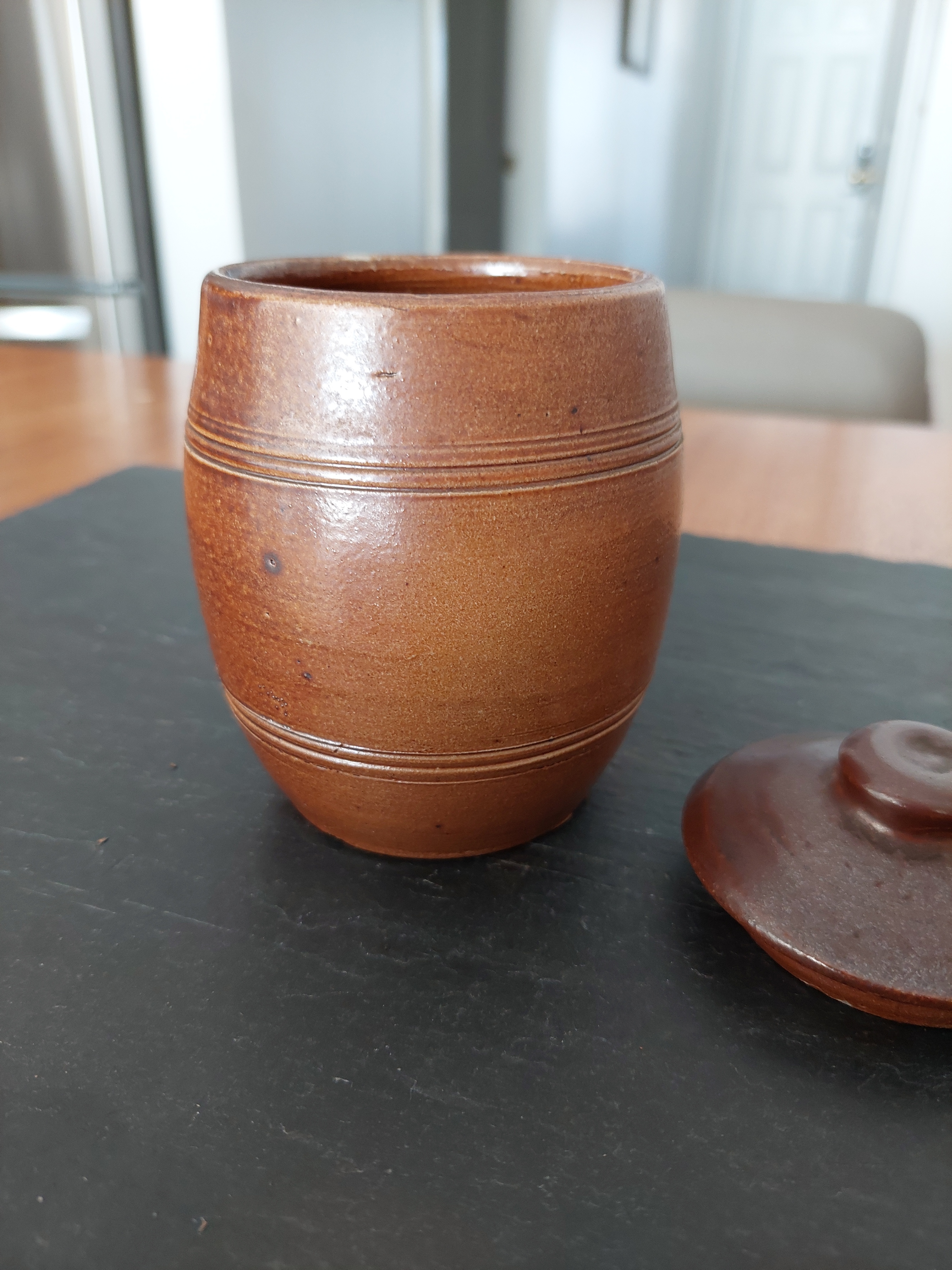 Brown Ceramic Condiments Jar with Lid - photo 3