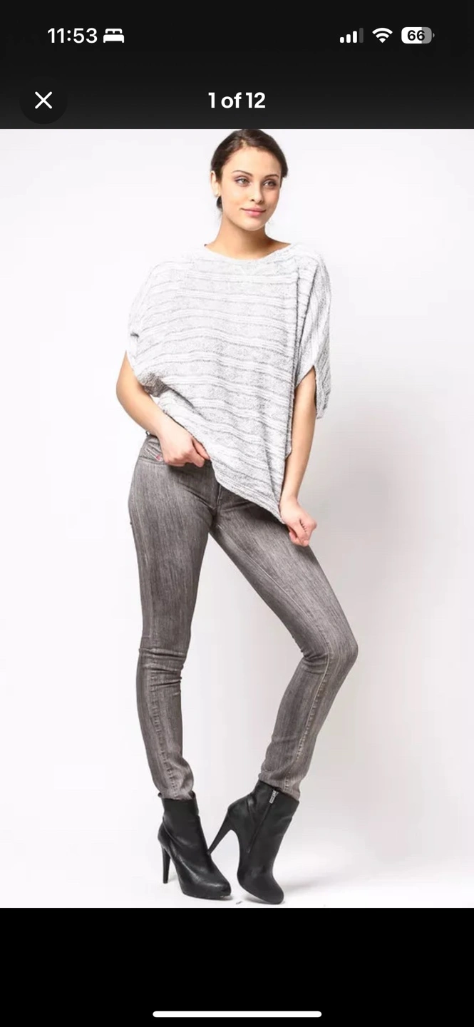 🏆 27 Diesel Skinny Jeans Gray Distressed Stretch Tall Low Waist - photo 2