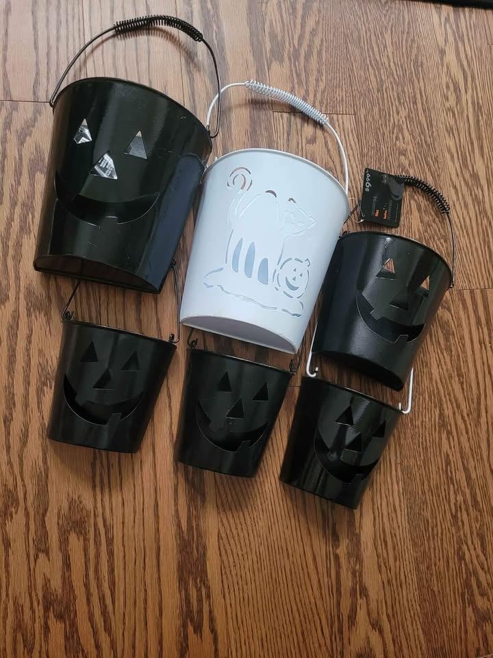 Halloween Decorative Buckets - Set of 6