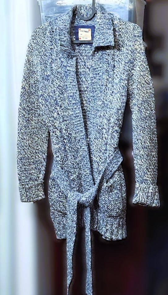 Old Navy Knit Belted Cardigan Sweater Cozy Shawl Collar Like New