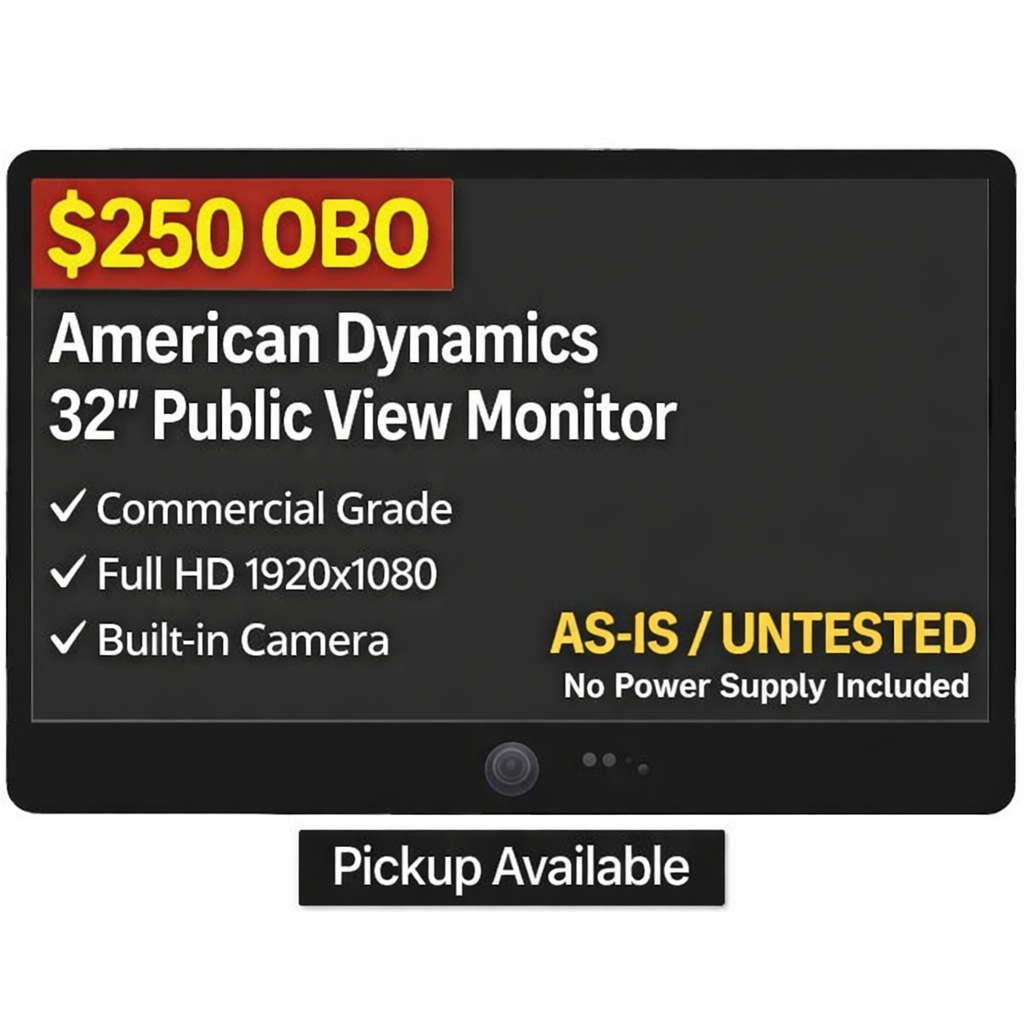 American Dynamics 32” Public View Monitor – $250