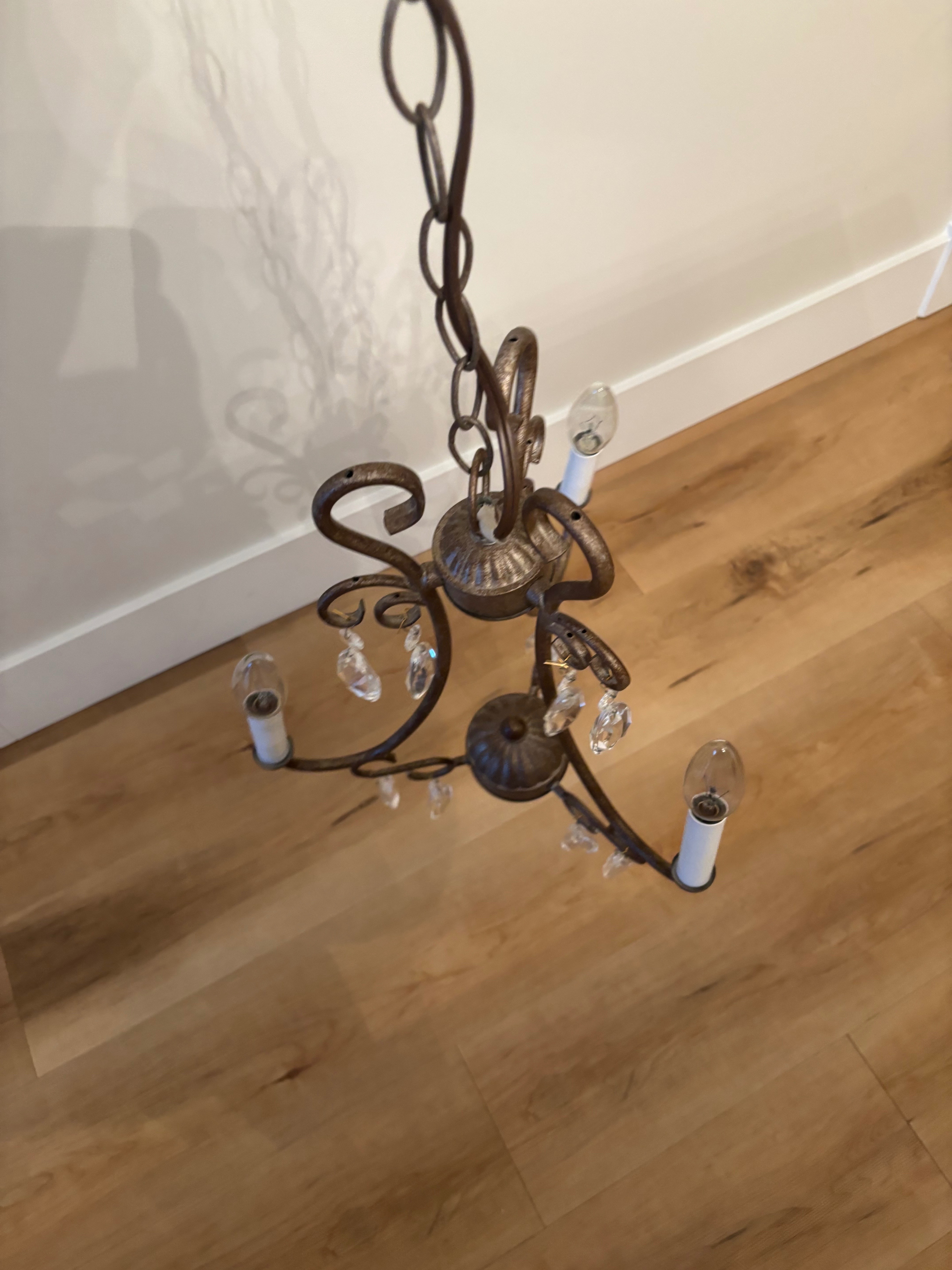 Plug in 3 light crystal chandelier - photo 4