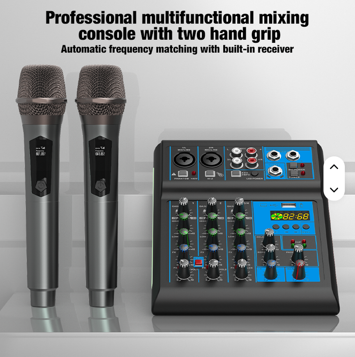 4-Channel Audio Mixer with 2 Cordless Microphones - photo 4