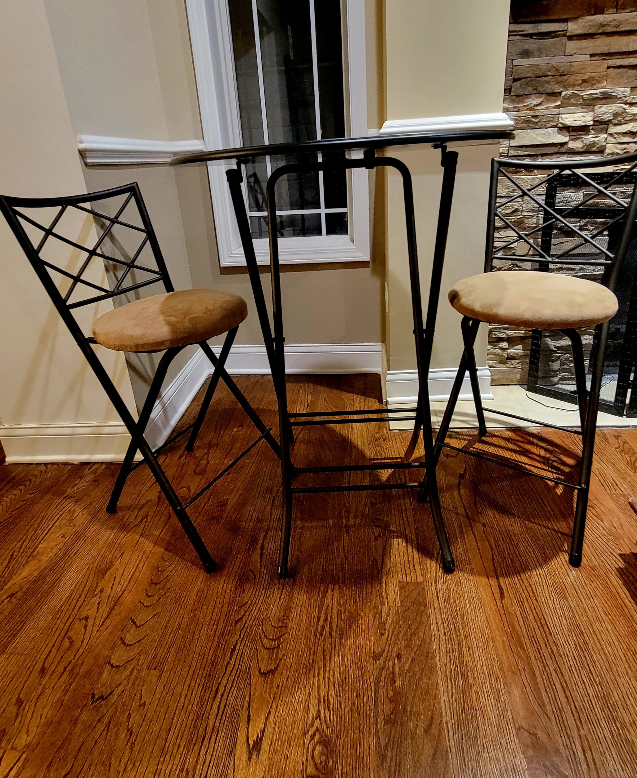 Like New 3-Piece Bistro Set – Tall Pub Table + 2 Chairs – $60 - photo 2
