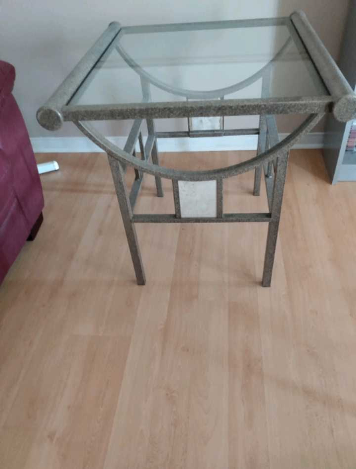 Glass Top Coffee Table & End Table with Marble Tile Accents - photo 5