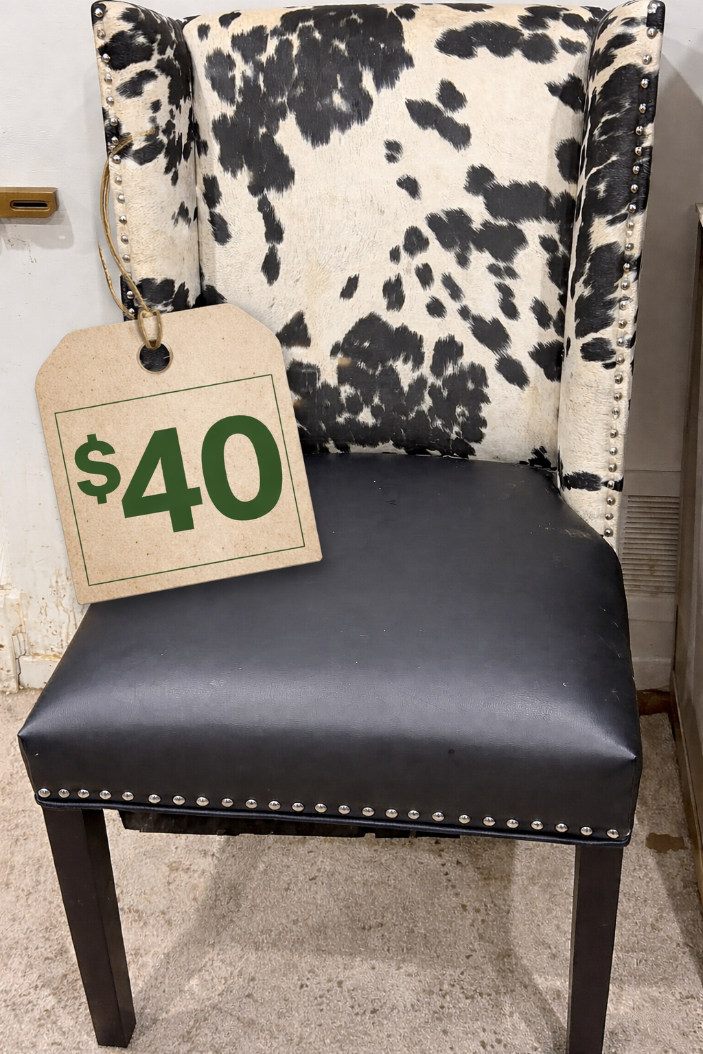 Cow Print Accent Chair - $40