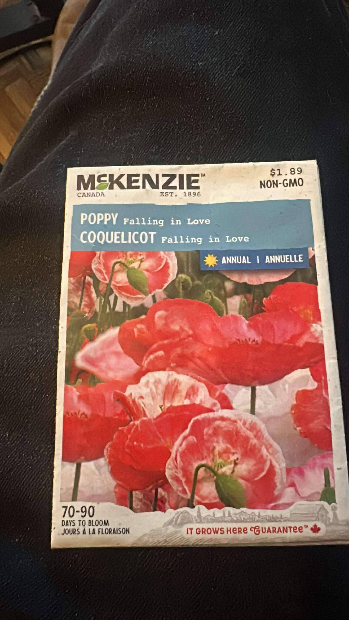 2 McKenzie Poppy Falling in Love Seeds