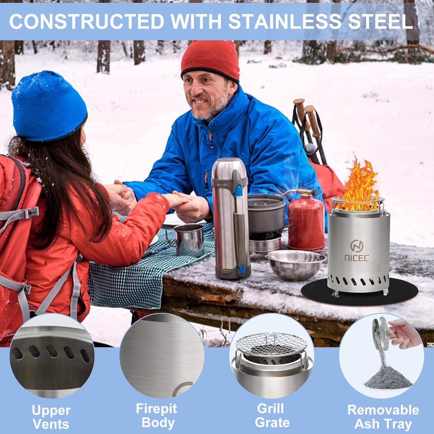 7.1 inch Smokeless Portable Fire Pit - photo 4