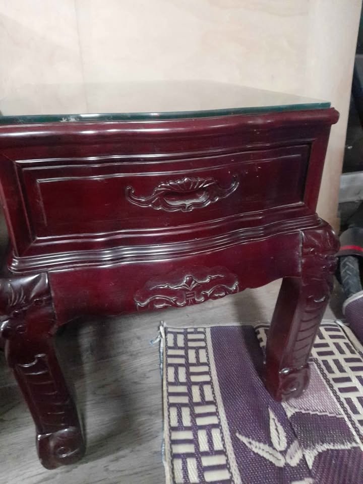 Dark Wood & Glass Side Table 🥕