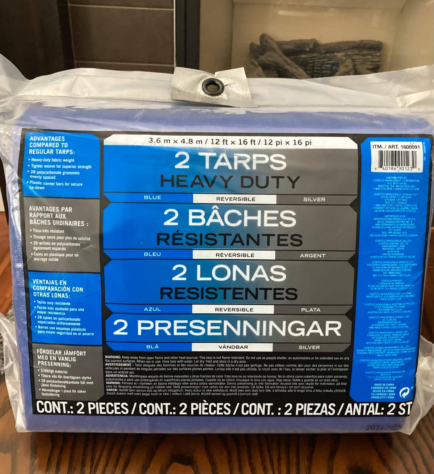 Heavy-Duty Tarp 3.6m×4.8m (12ft×16ft) – 2 Pack
