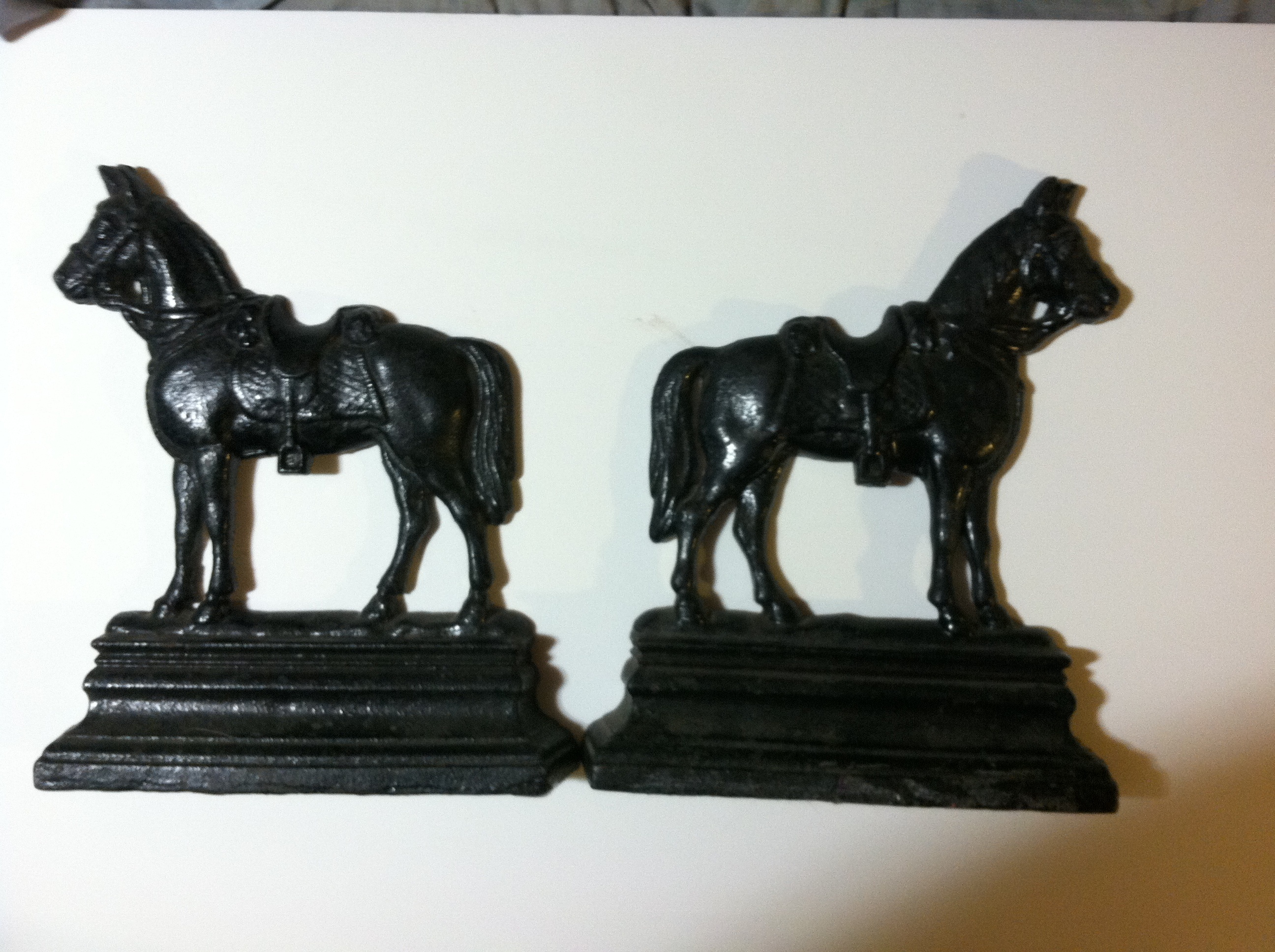Vintage Cast Iron Horse Bookends