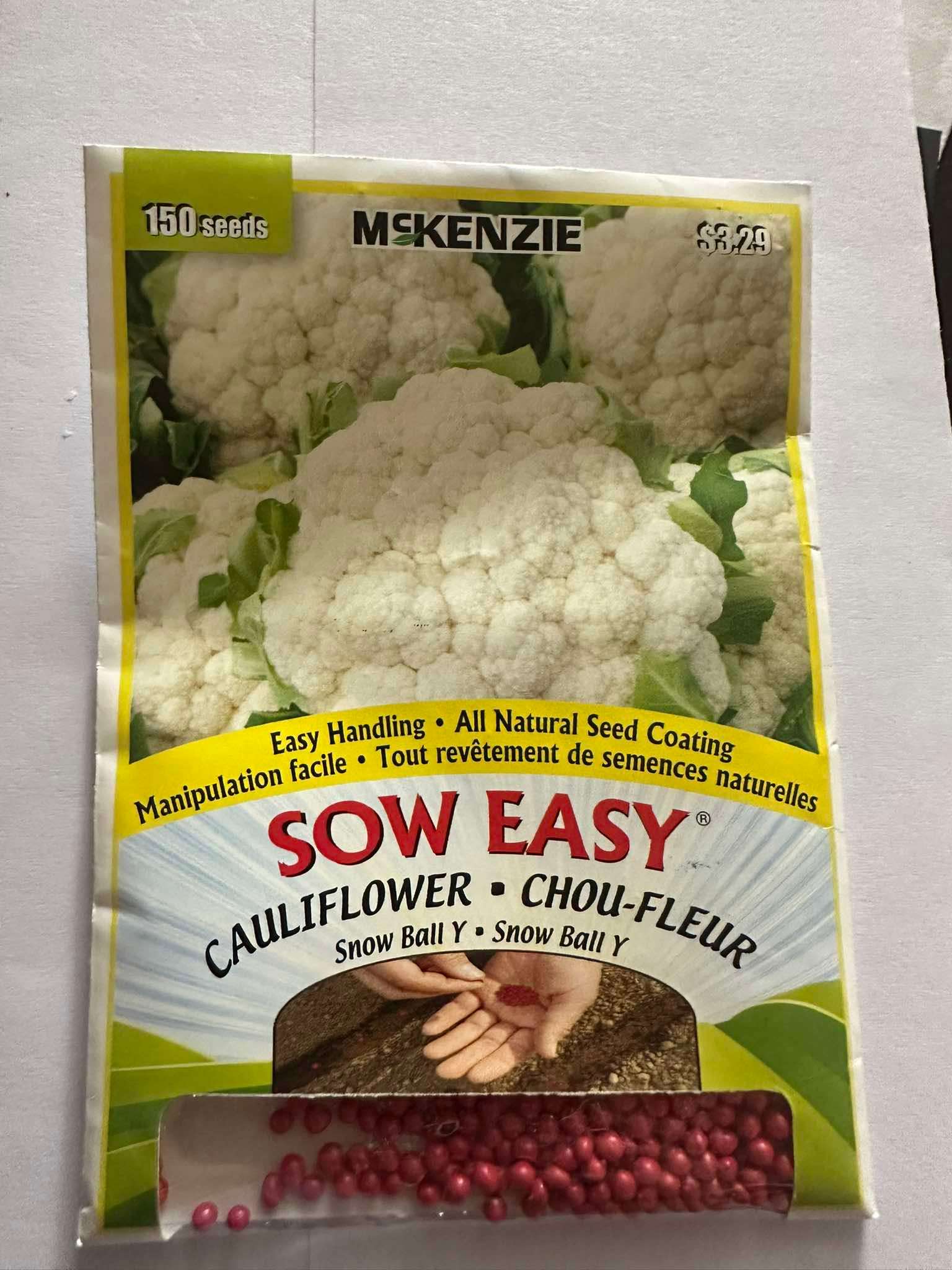 McKenzie Sow Easy Cauliflower Seeds - Snow Ball Y