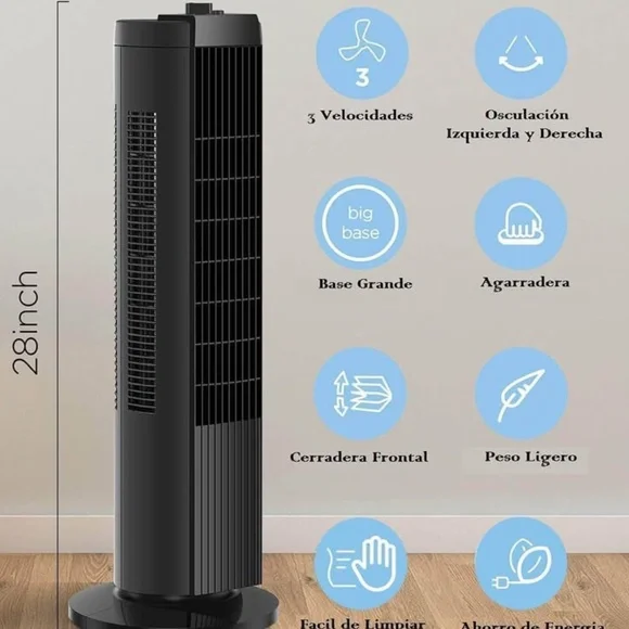 BRAND NEW sealed mainstays 3 speed 28inch black tower fan - photo 3