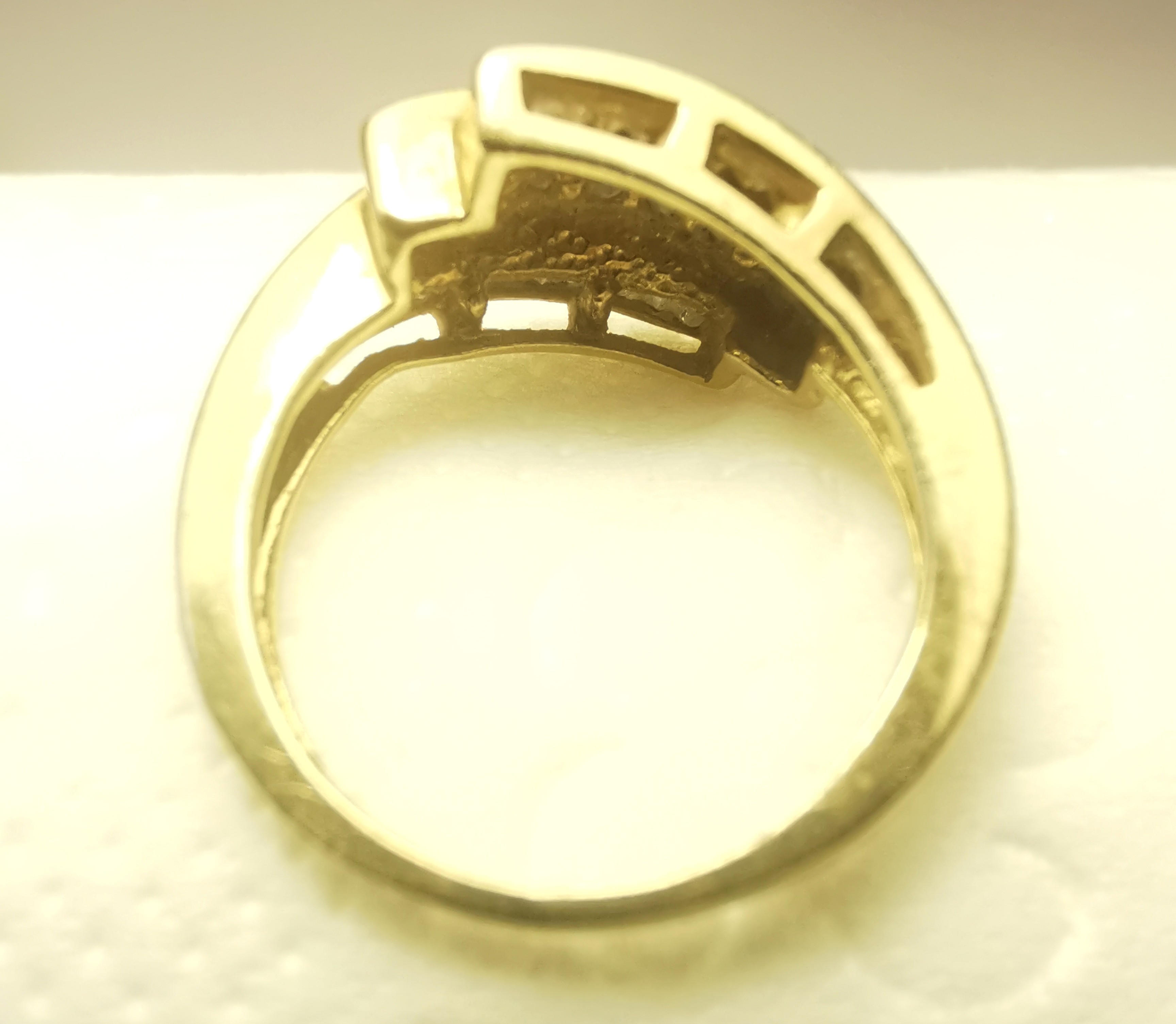10K Yellow Gold 0.50ctw Diamond Waterfall Ring Sz 4.5 Circa 1990 - photo 3