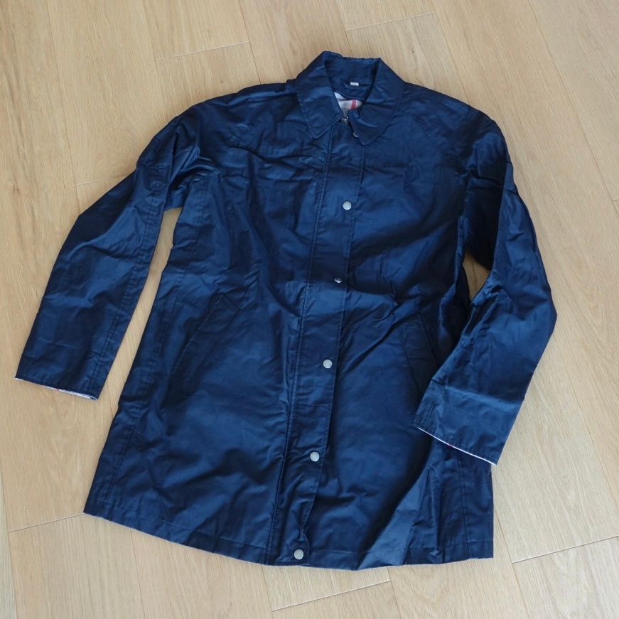 Authentic Burberry Nova Check Zippered Trench Coat Jacket Sz 14