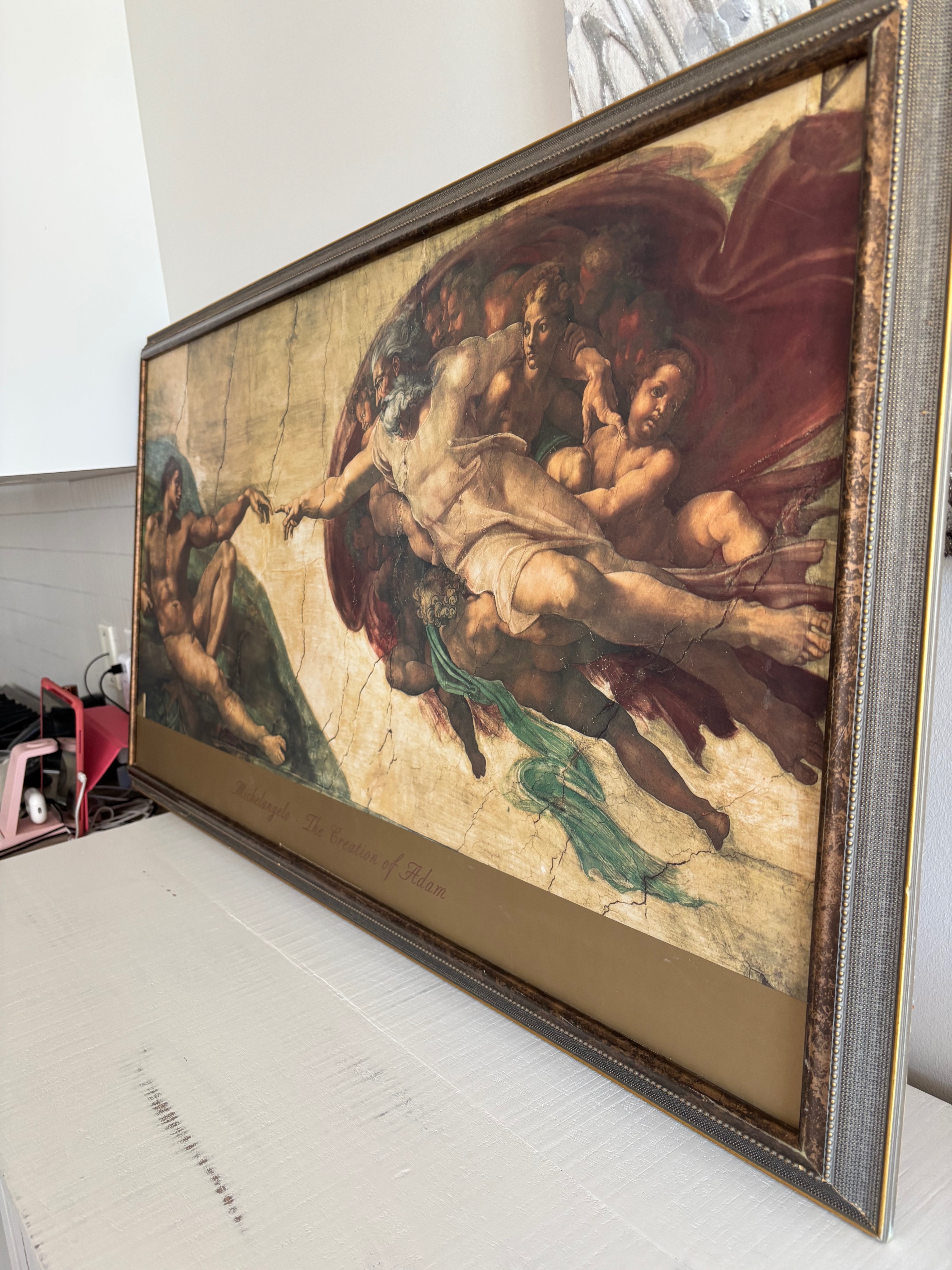 Michelangelo- the creation of Adam.Framed picture wall art - photo 2