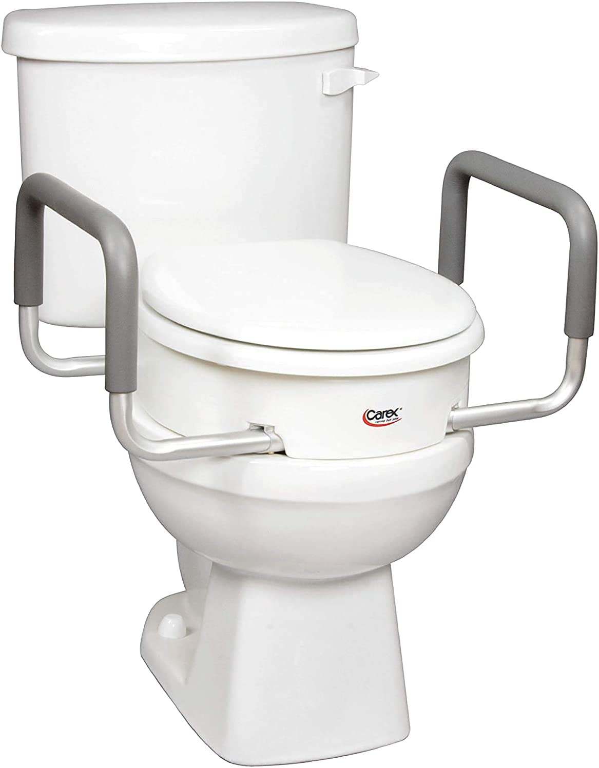 Carex 3.5 Inch Raised Toilet Seat w/ Arms, Round Toilets (New) - photo 2