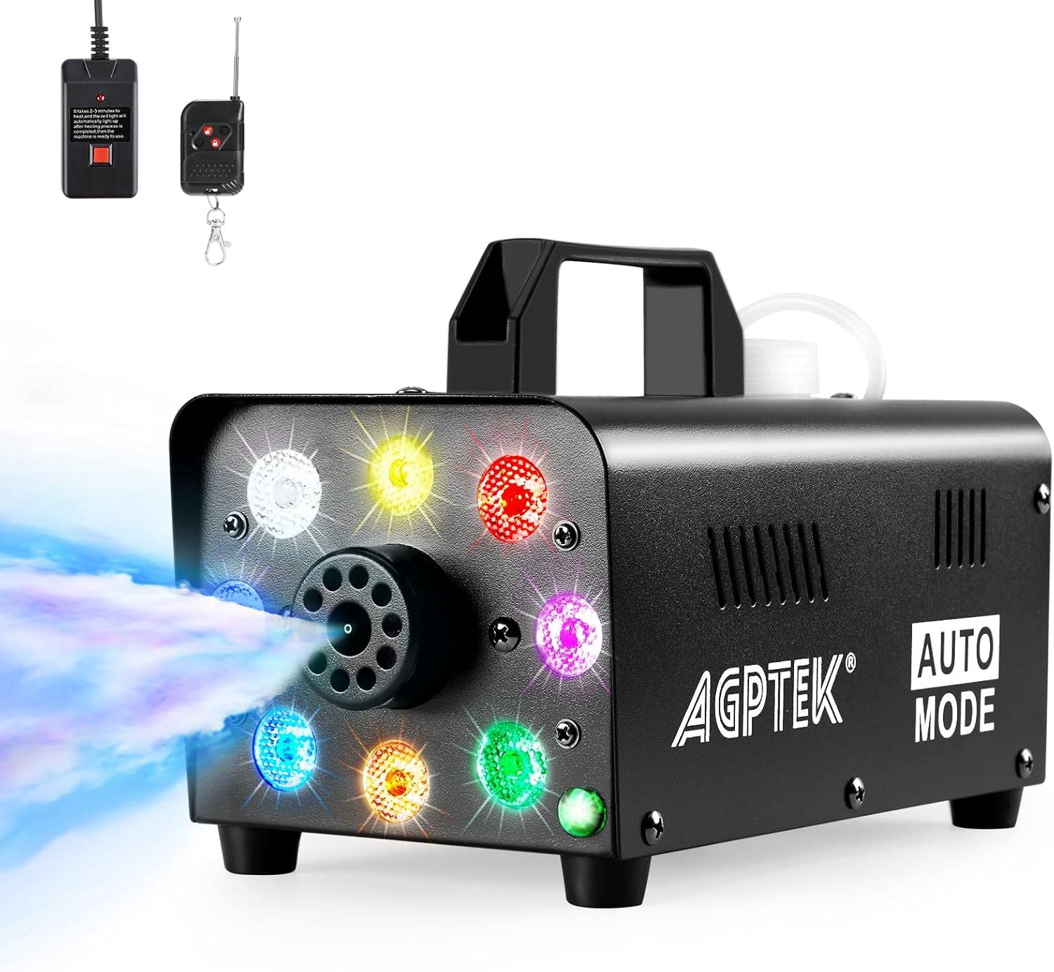 AGPtEK Fog Machine with Remote Control & Colorful LED Light
