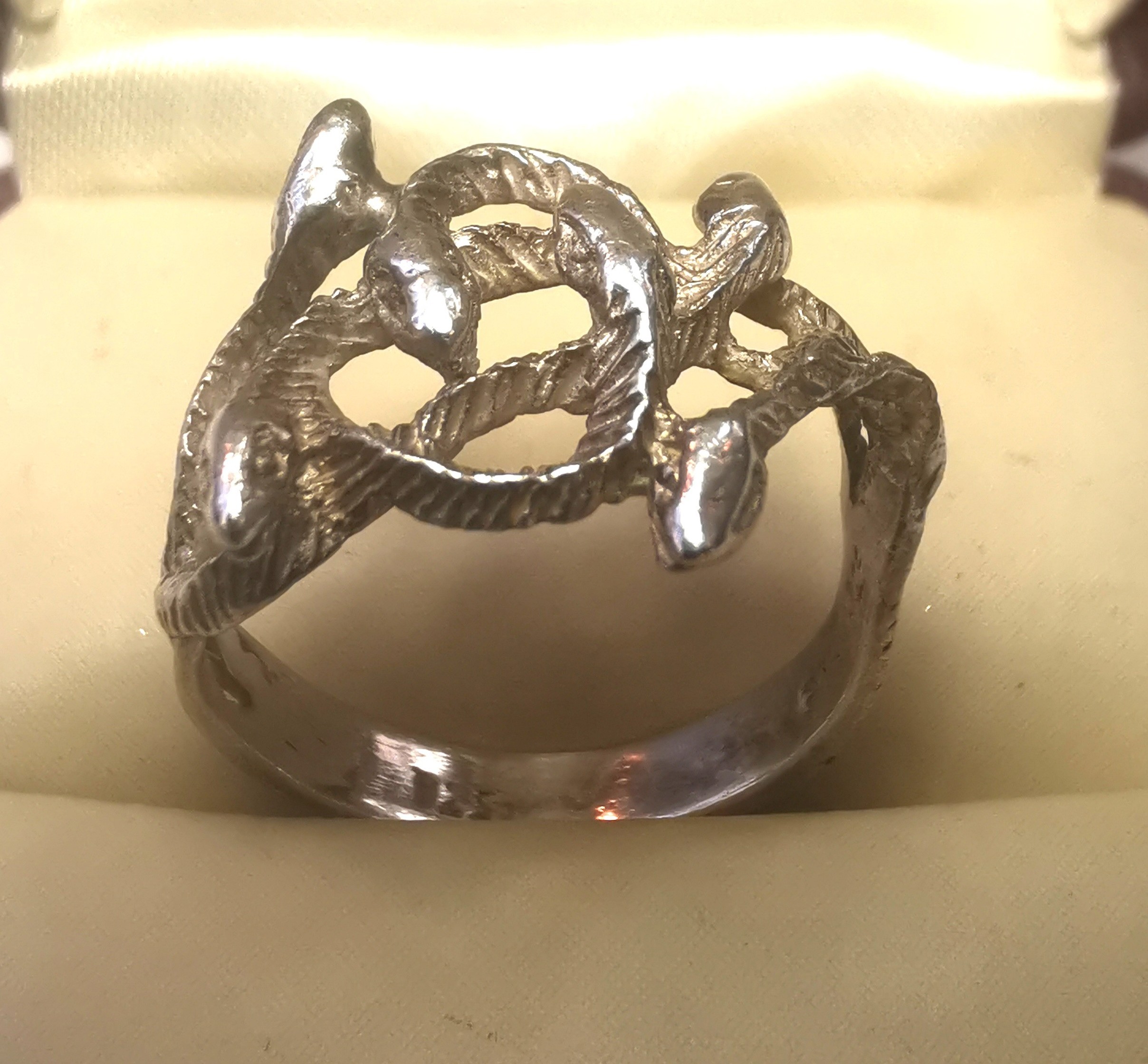 1980s Taxco Mexico Sterling Silver Multi-Head Snake Ring - 925 - photo 2