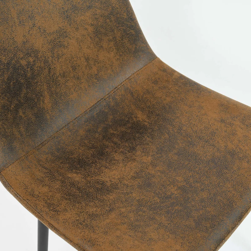 Brown Faux Leather Dining Chairs - Set of 4 - New in box - photo 3