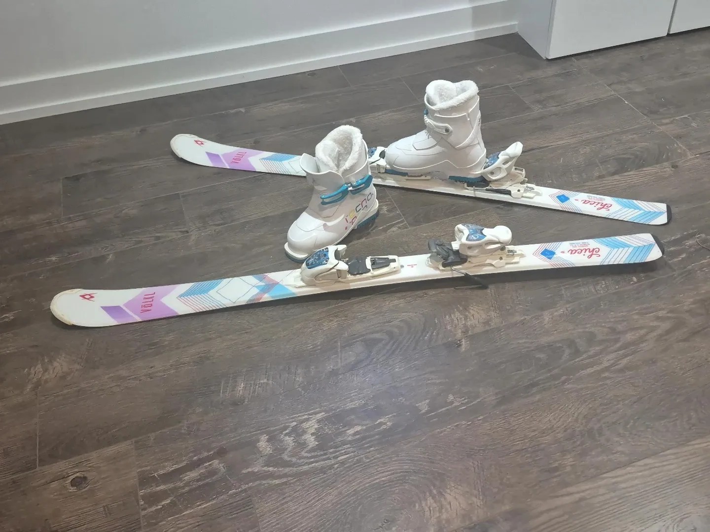 Tecno Ski Boots and Volkl Chica Skis - Size 12.5