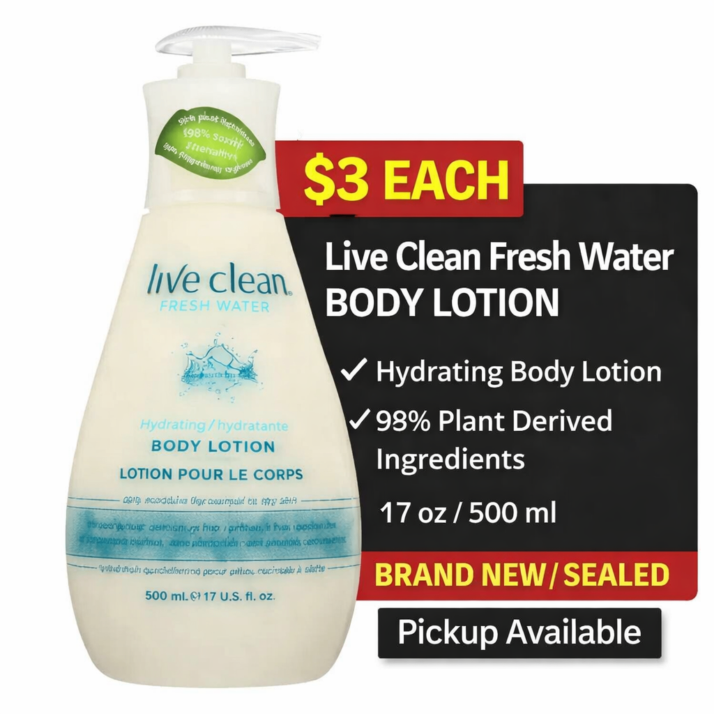 🔥 Live Clean Fresh Water Body Lotion – $3 Each