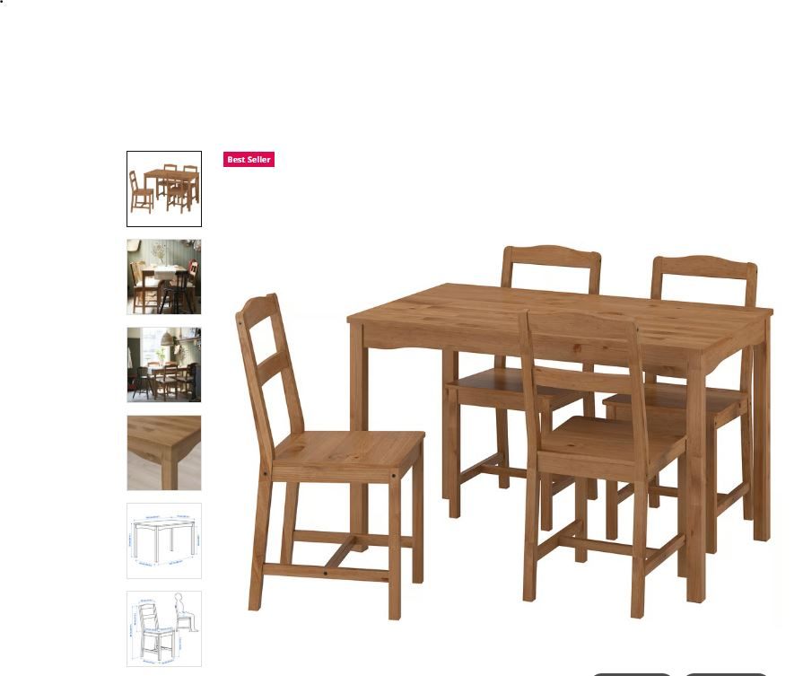 IKEA HÄGERNÄS Dining Table + 4 Chairs – Solid Wood - photo 2