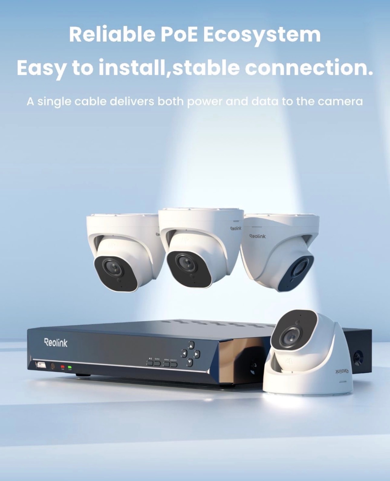 4K PoE Security Camera System AI Detect 8Ch NVR 2TB Waterproof