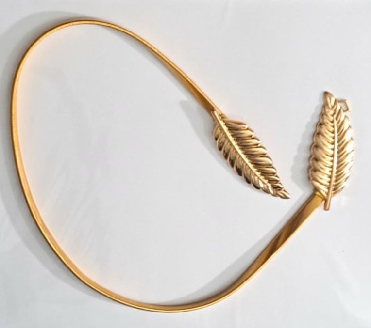 New Elegant Gold & Silver Metal Leaf Elastic Stretch Waist Belts