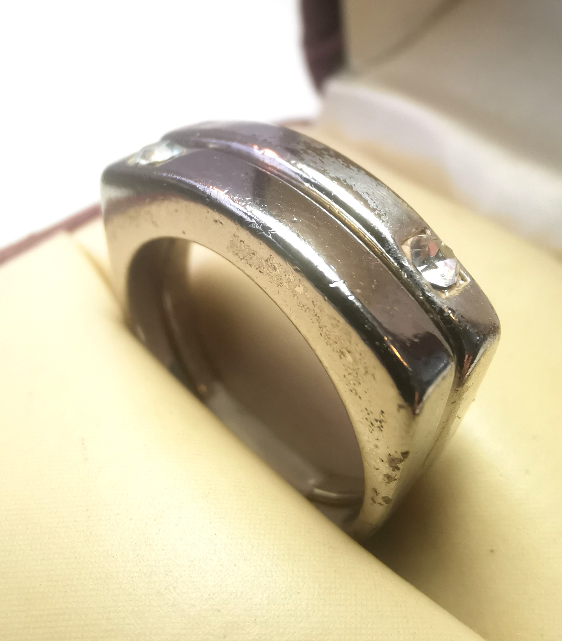 Vintage 80s Modernist Stacking Rings Size 6.5 Silver Tone Euro - photo 3