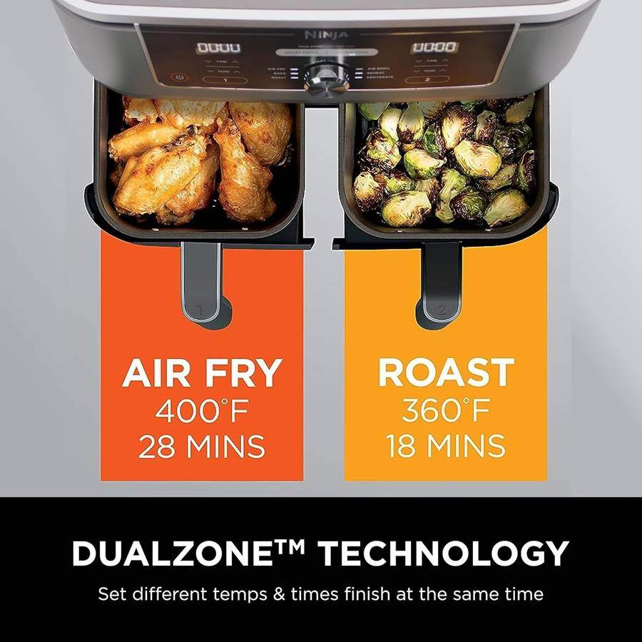 Ninja Foodi 4-in-1 Dual Zone Air Fryer - 9.46kg/10Qt - Black - photo 3