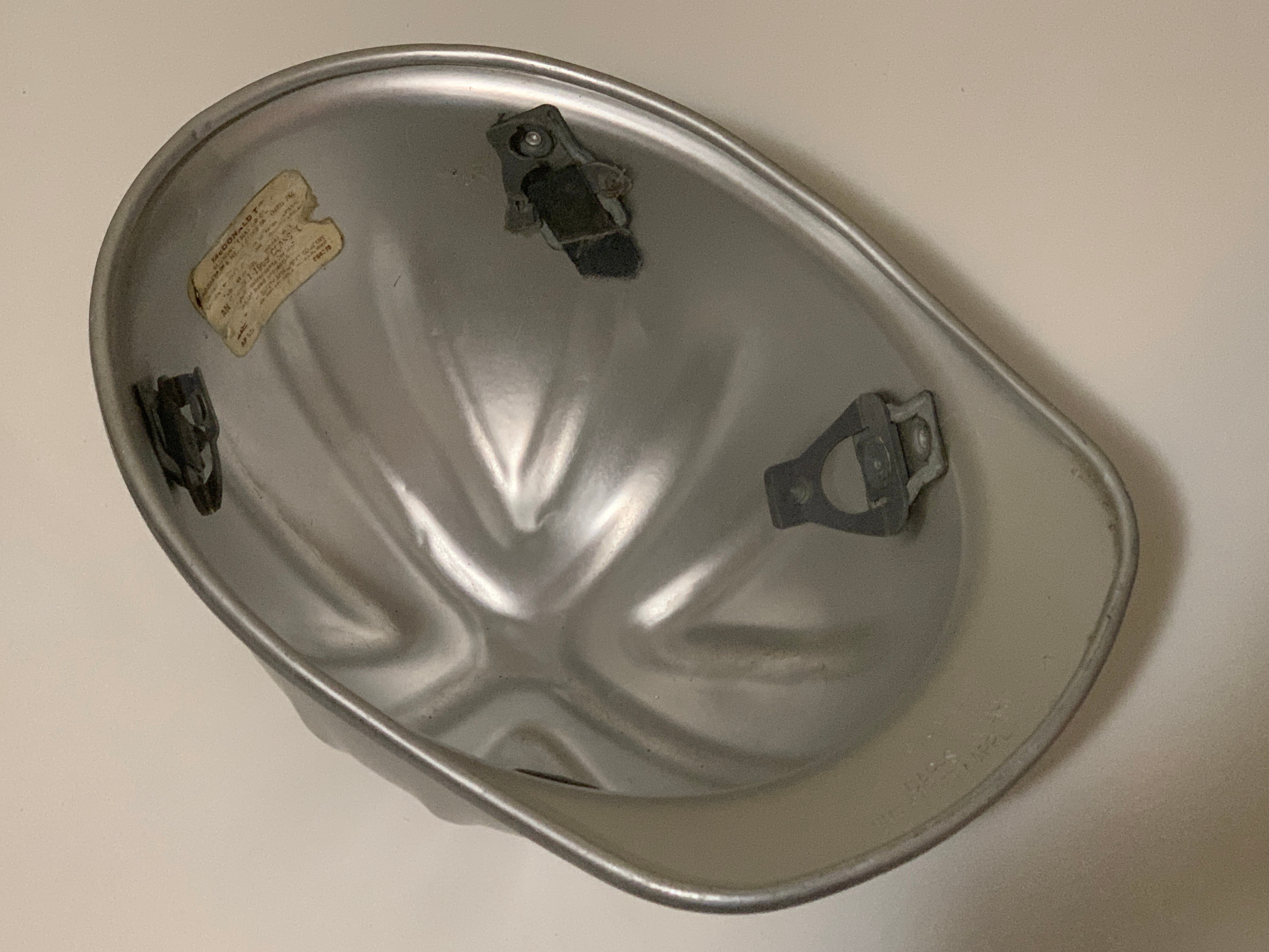 Mcdonald Aluminum Hard Hat USA Made Mining 1950s - photo 2