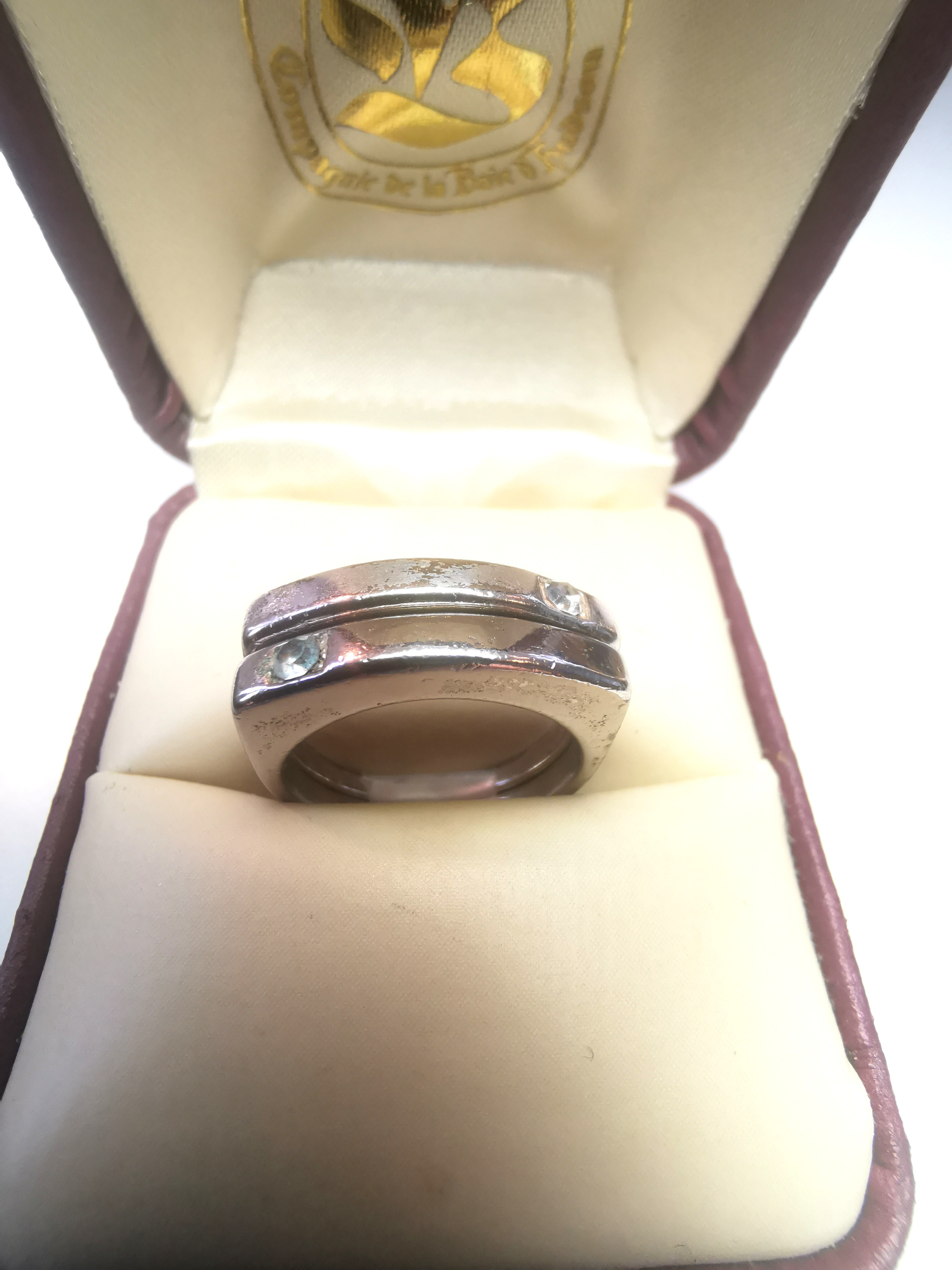 Vintage 80s Modernist Stacking Rings Size 6.5 Silver Tone Euro