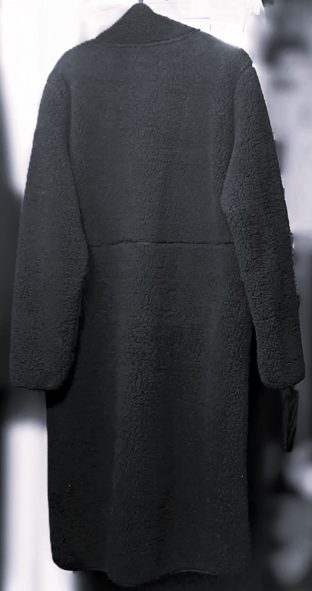 Women’s Longline "Teddy" Fleece Coat Black Size M Like New🥕 - photo 2