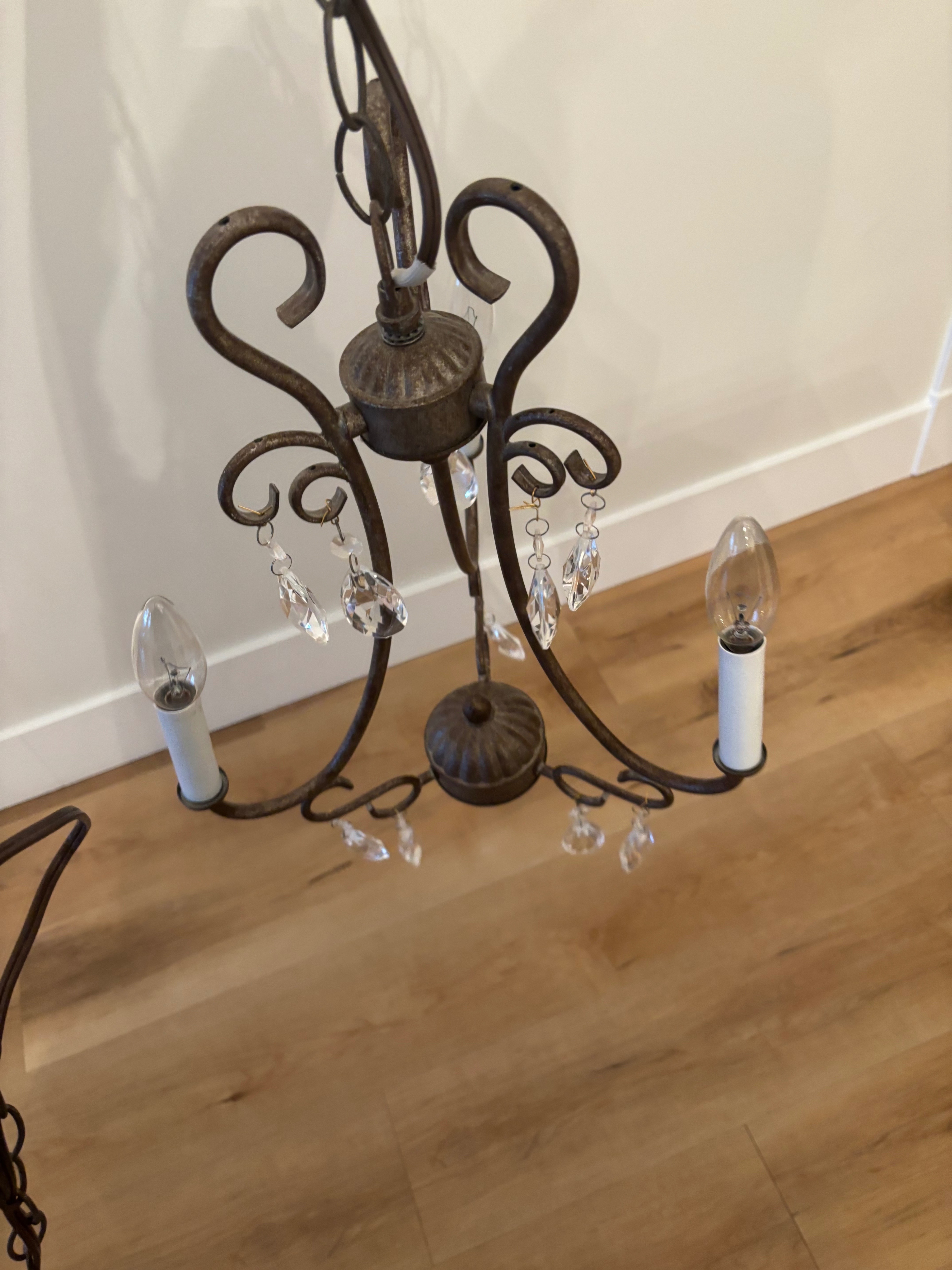 Plug in 3 light crystal chandelier - photo 5