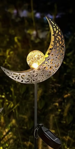 solar Crescent Cracked Glass Ball light