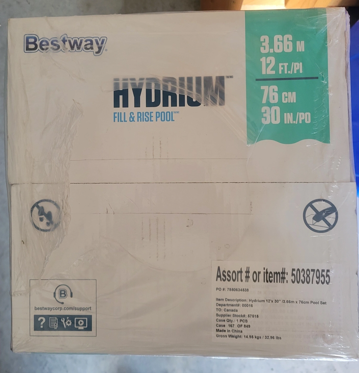 12 foot Easy set up Fill & Rise Bestway Hydrium Pool. - photo 4