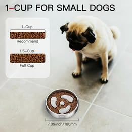 Slow Feeder Dog Bowl – 1 to 1.5 Cup Capacity for Small Dogs - photo 2