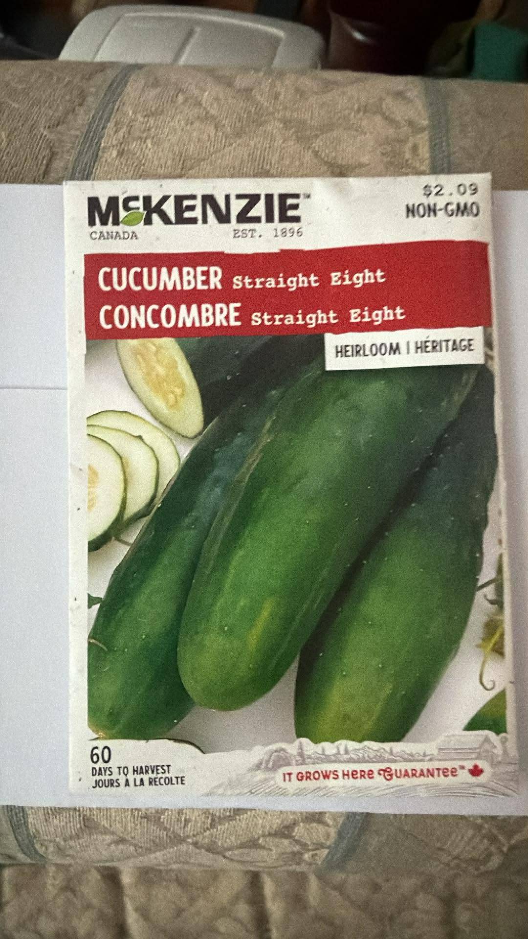 2 Packs of McKenzie Cucumber Straight Eight Seeds