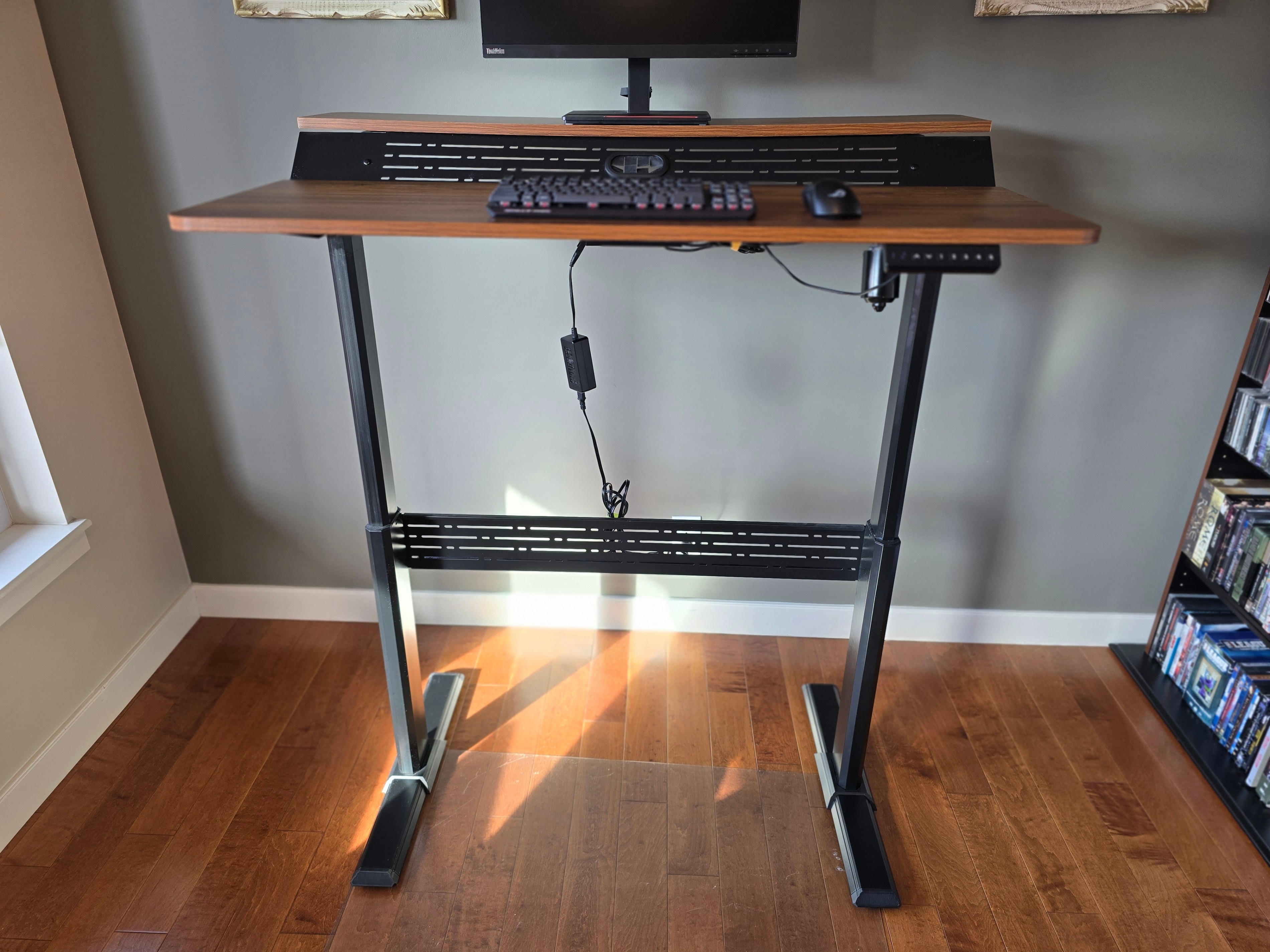Electric Sit Stand Desk 2-Tier Monitor Riser 47.25" Wide - photo 4