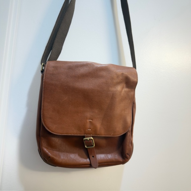 Fossil Brown Leather Messenger Bag
