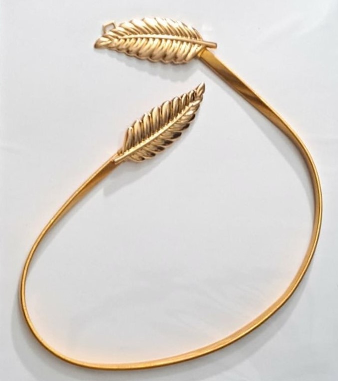 New Elegant Gold & Silver Metal Leaf Elastic Stretch Waist Belts - photo 2