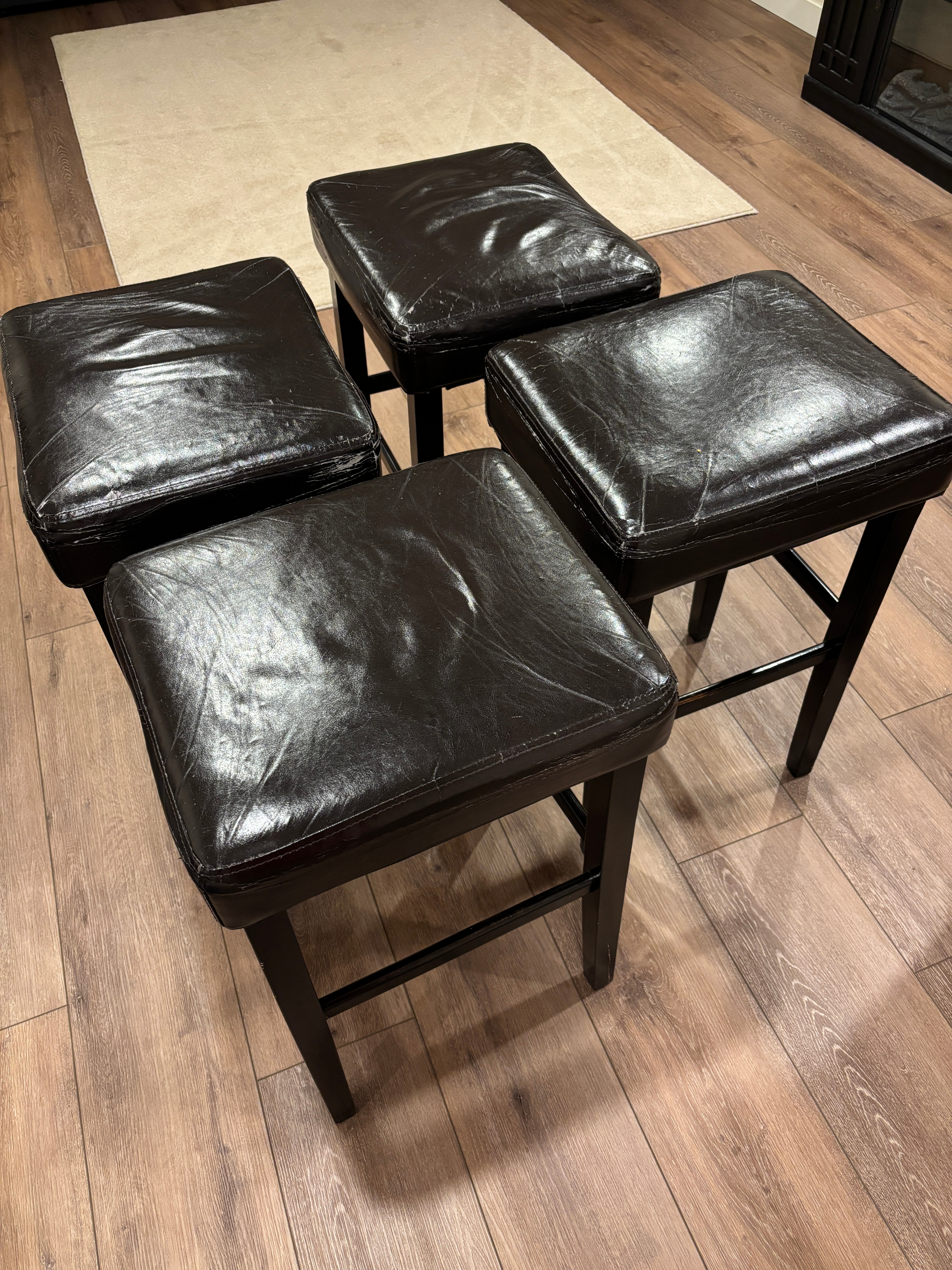 Set of 4 espresso brown bar stools