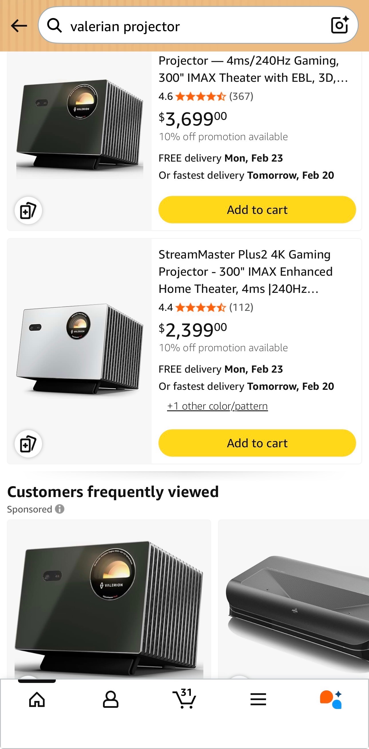 4K AI Gaming Projector 300" 4ms|240Hz IMAX Home Theater Dolby v - photo 2