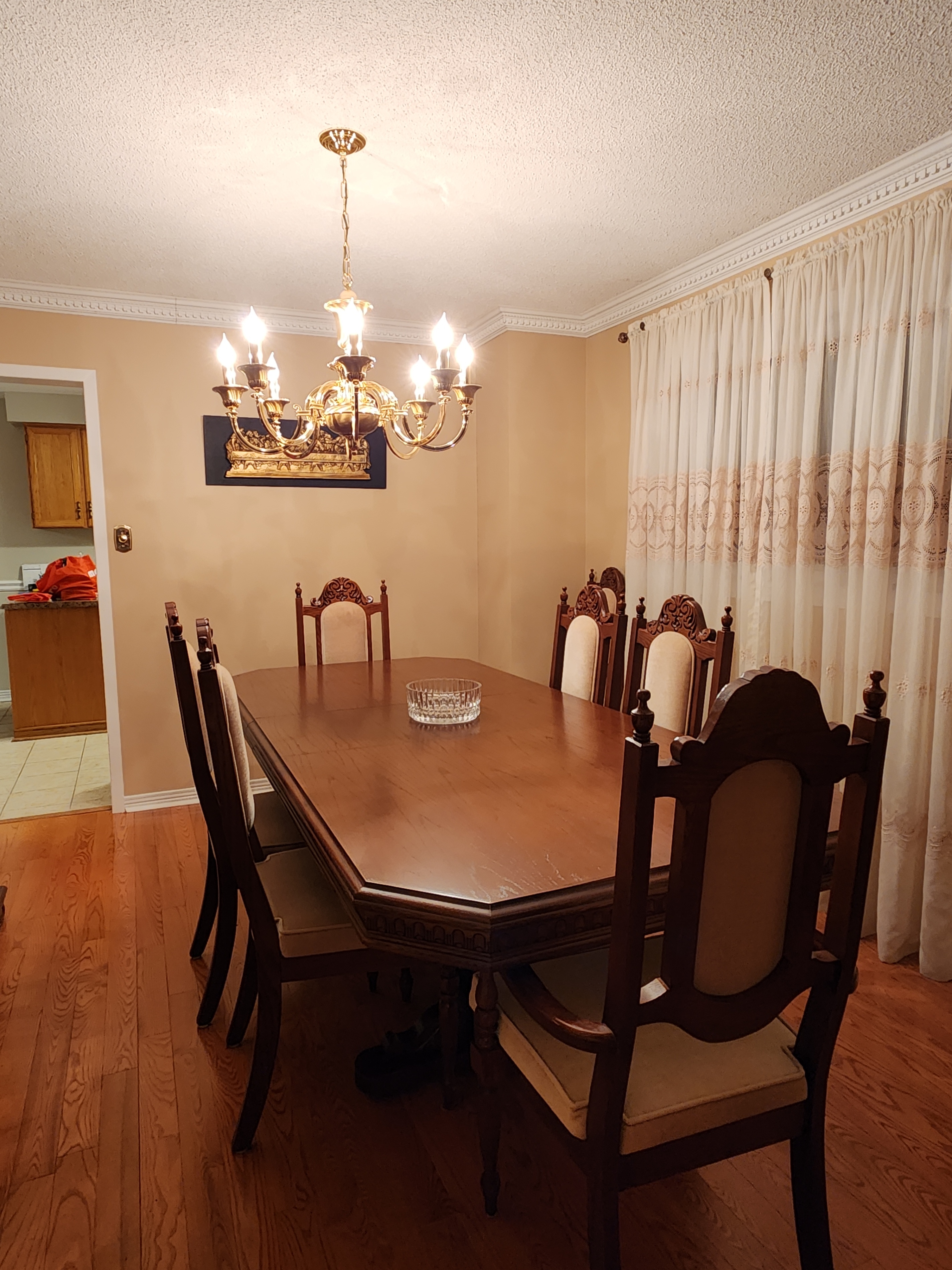 Dining Room Set with Hutch and Eight Chairs
