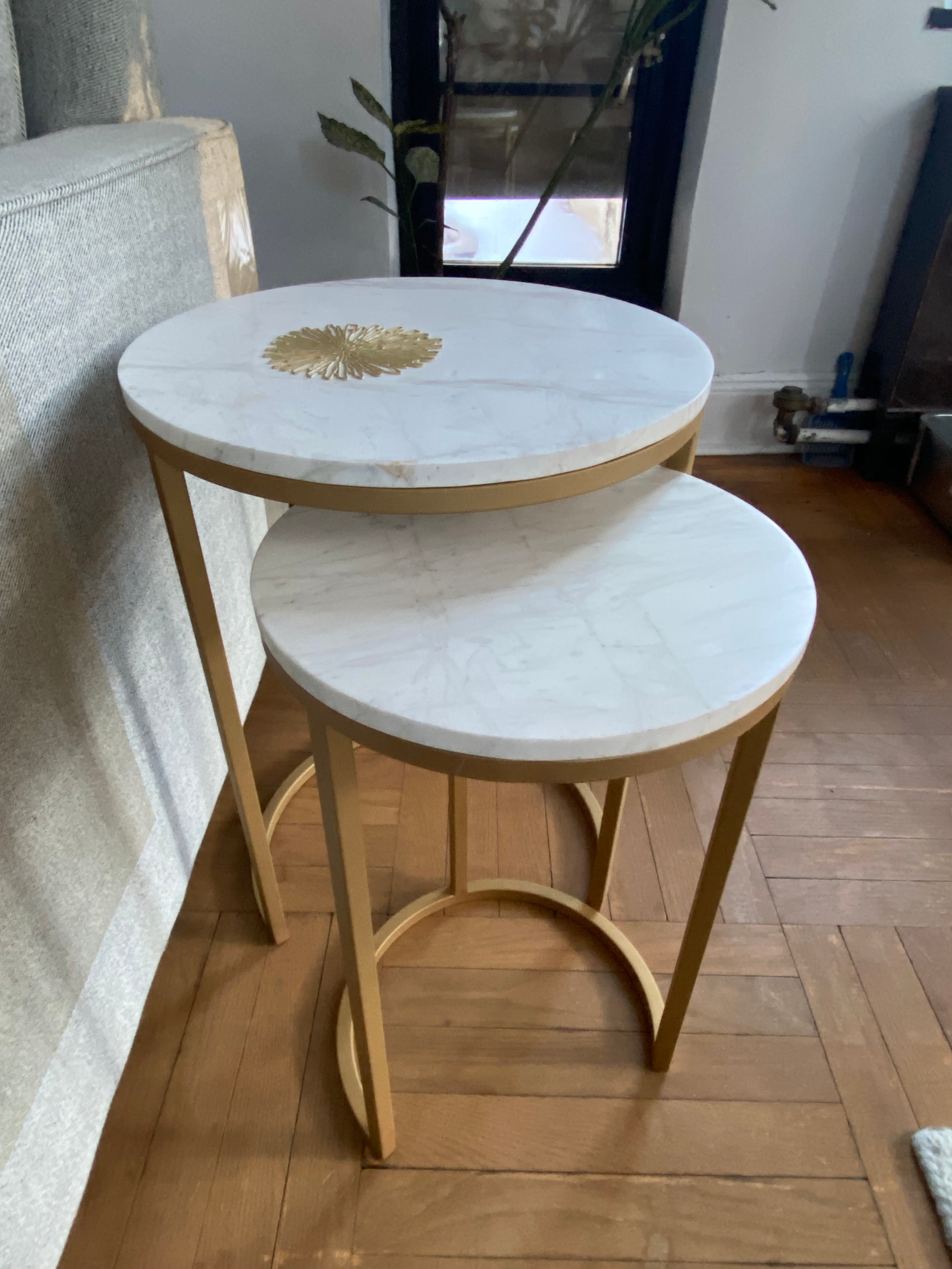 Side Tables – Set of 2 (Marble & Gold)